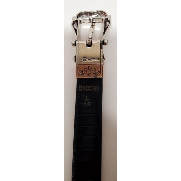 Brighton Belt 34 Concho Crocodile Embossed Reversible Black/Brown Western B40099 - Picture 7 of 9